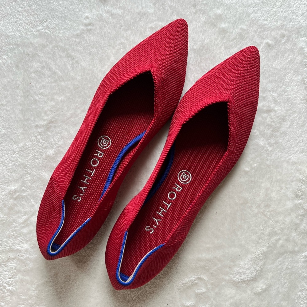 Rothy’s The Point Women’s Flats Bright Red